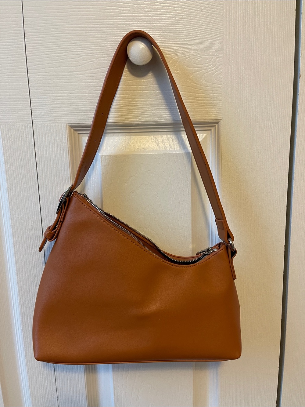 Street Level Tan Shoulder Bag - Smooth Leather Hobo